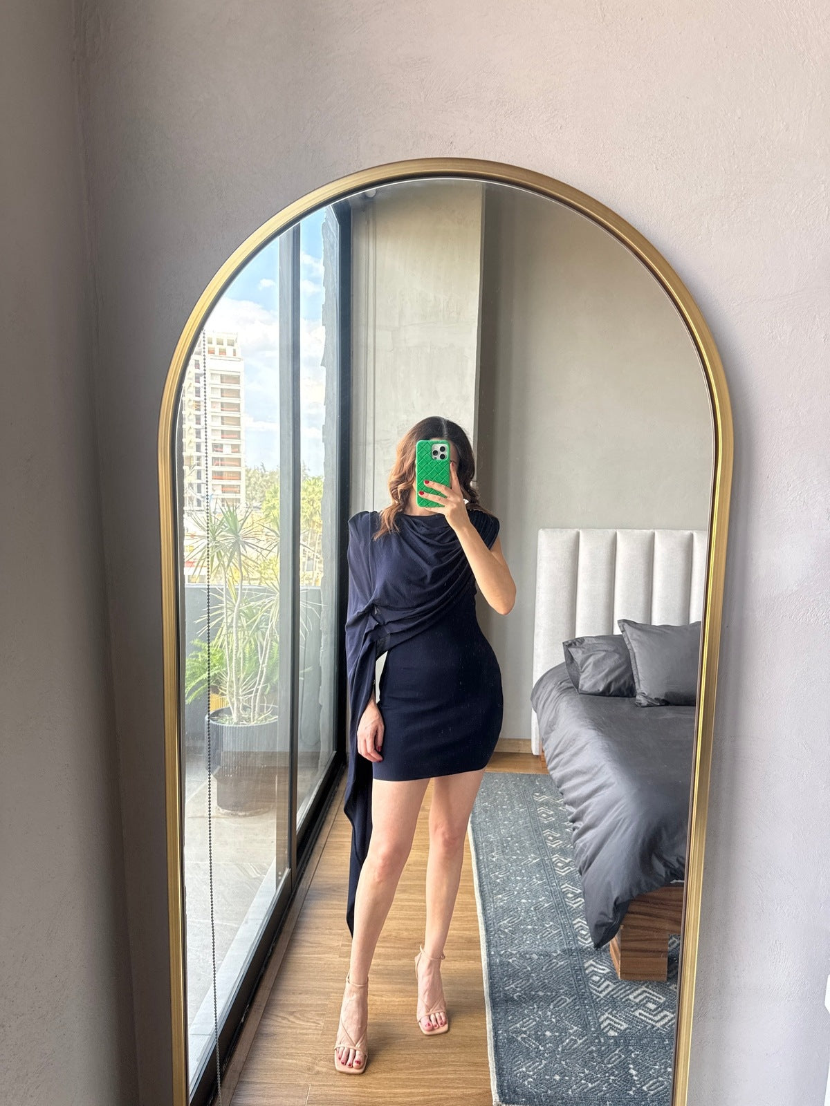 Vestido corto con tira navy