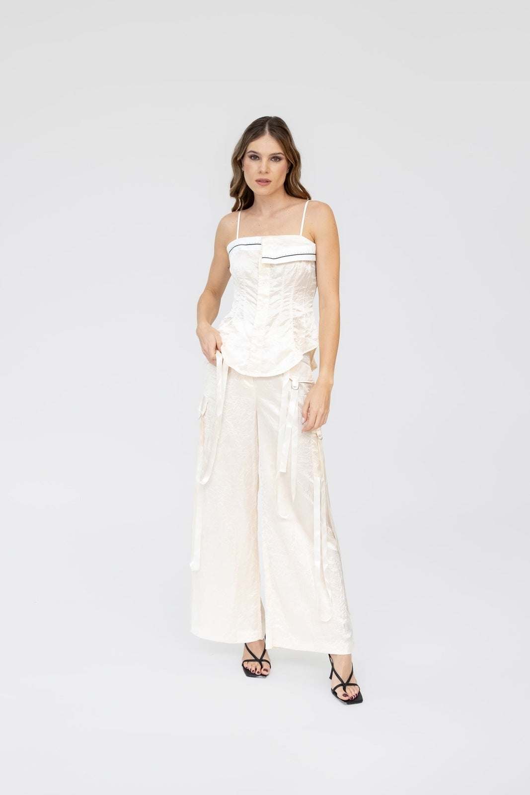 Set blusa y pantalón satín - Main Image