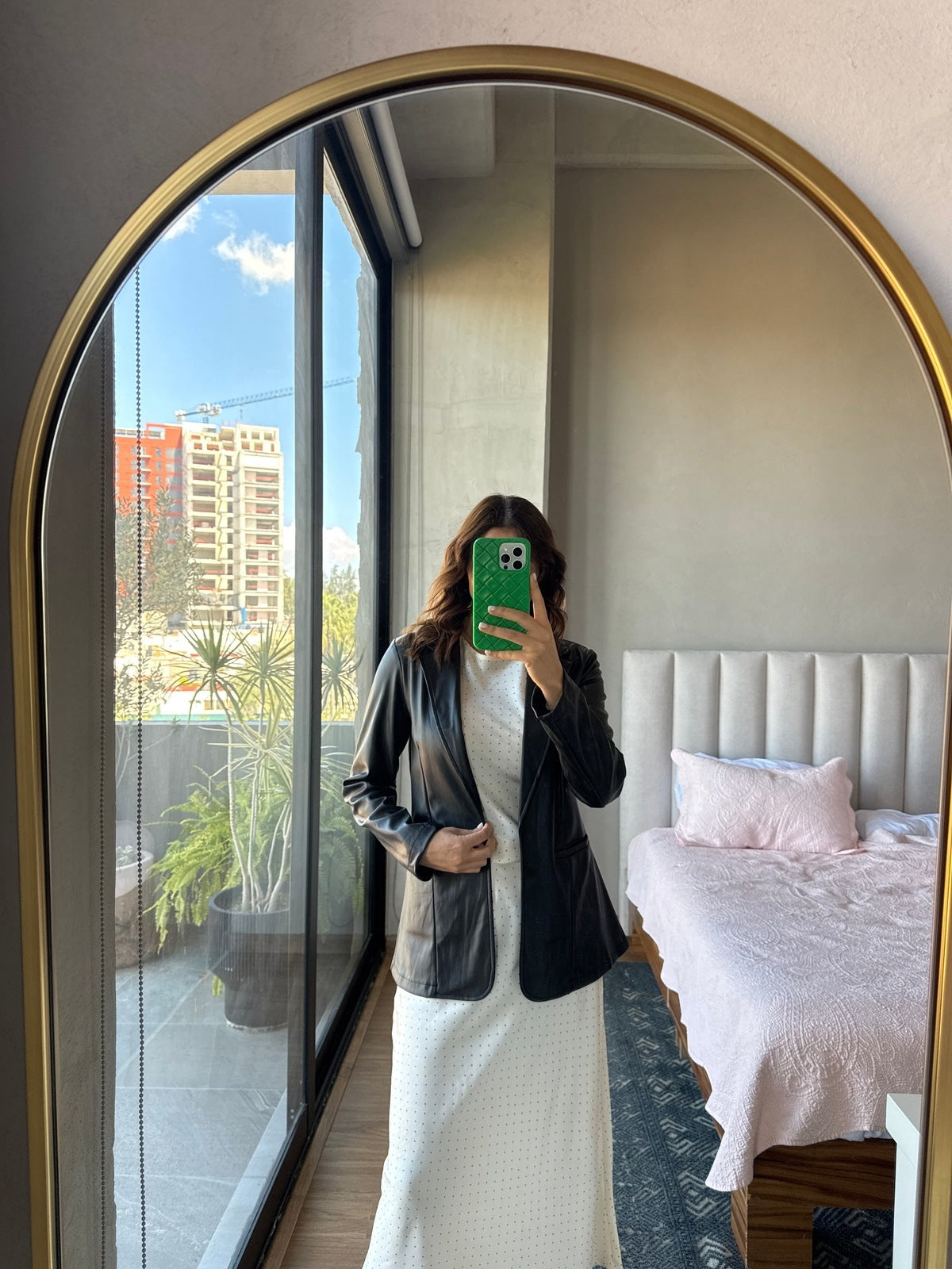 Blazer faux leather negro