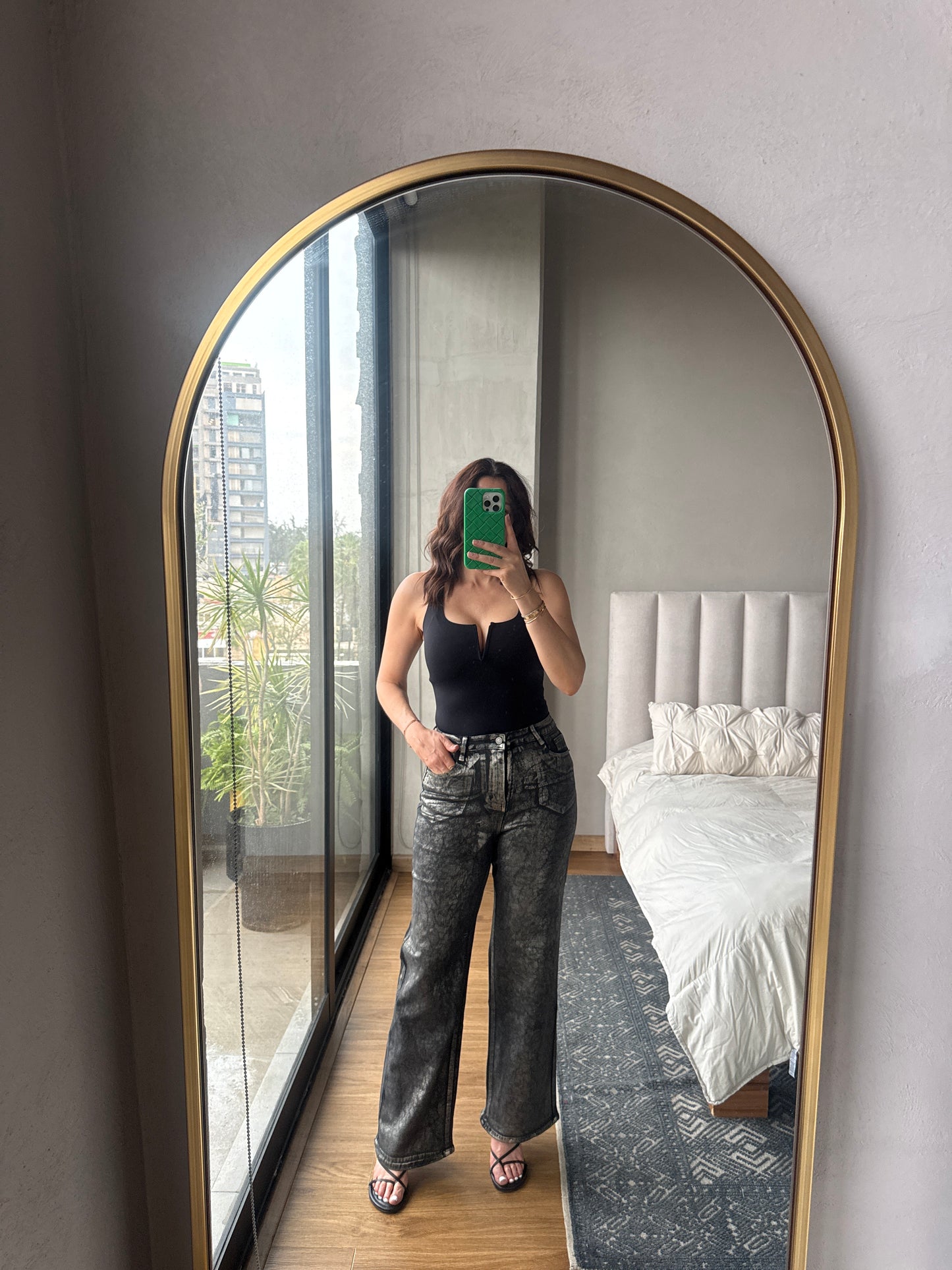 Jeans negros con plata