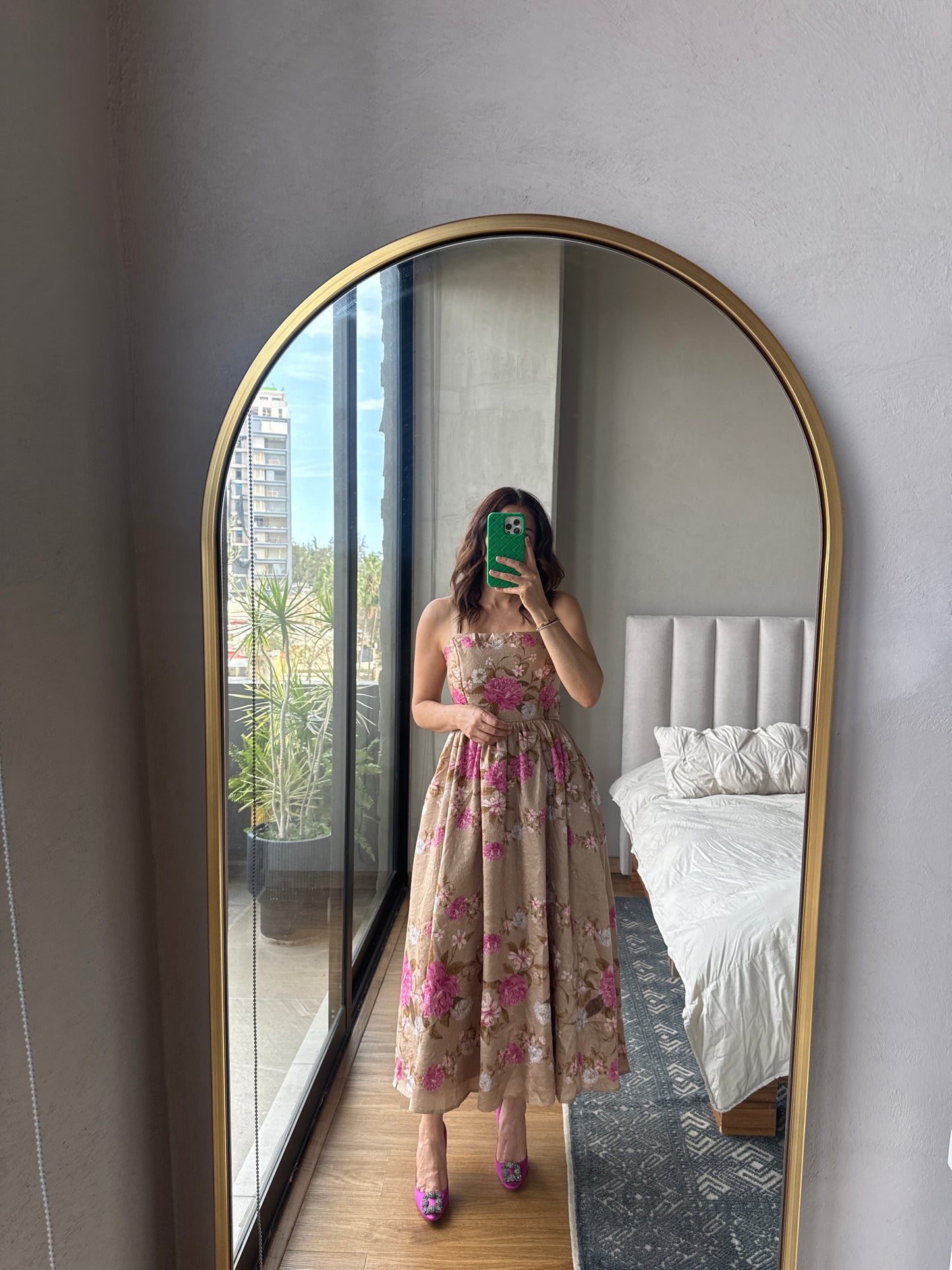 Vestido midi flores