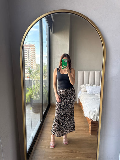 Falda midi animal print