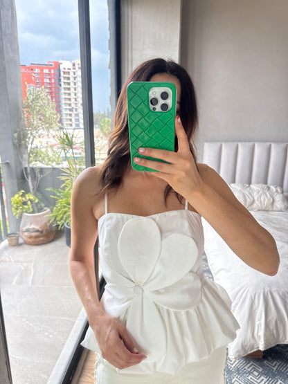 Blusa tirantes flor blanca