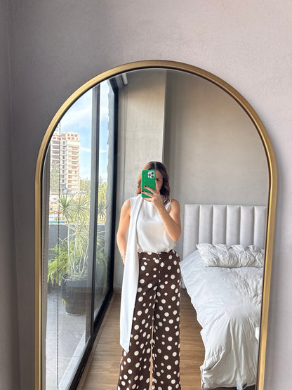 Blusa sin mangas detalle cuello ivory