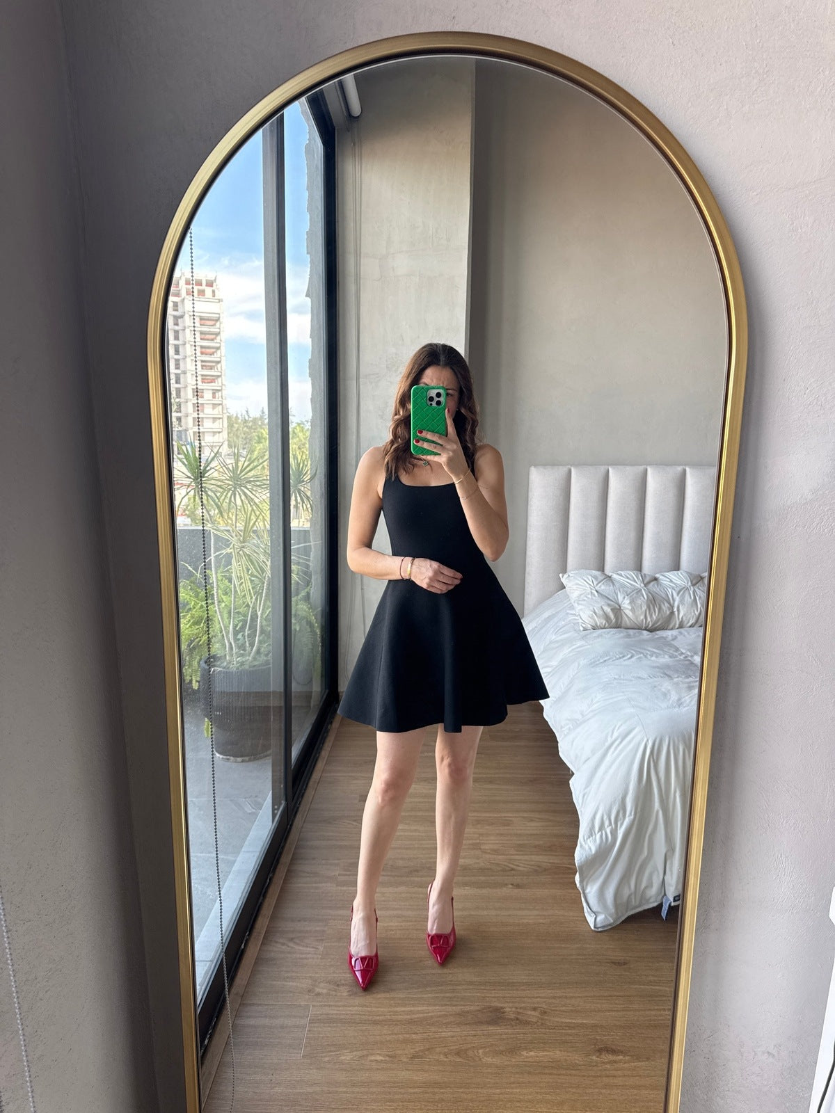 Vestido corto tejido spandex negro