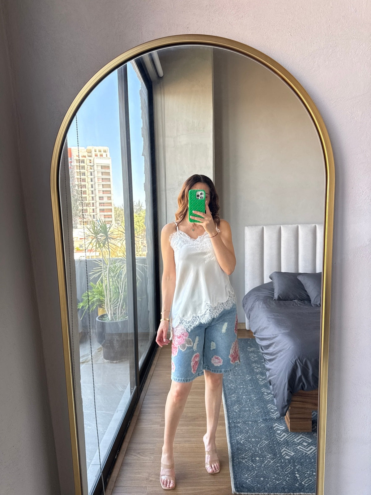 Blusa tirantes lace champagne