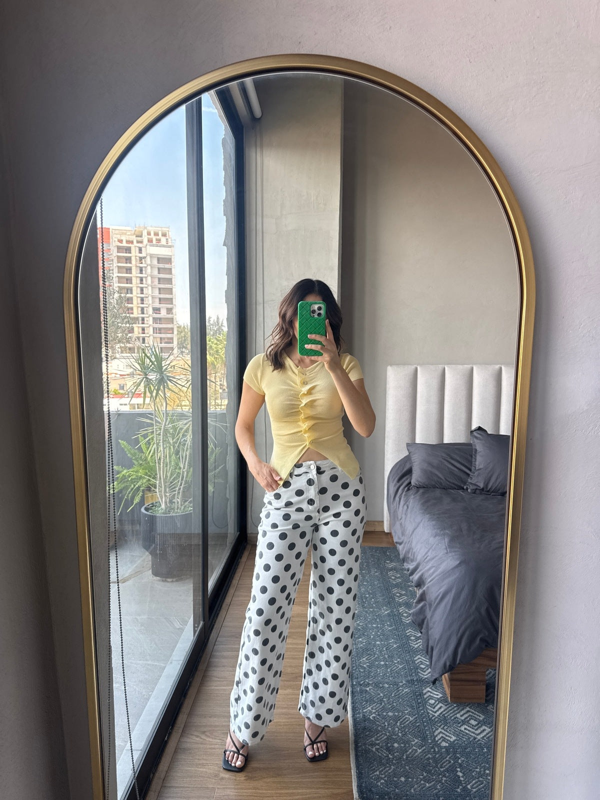 Blusa botones amarilla