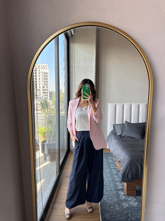 Blazer manga 3/4 rosa