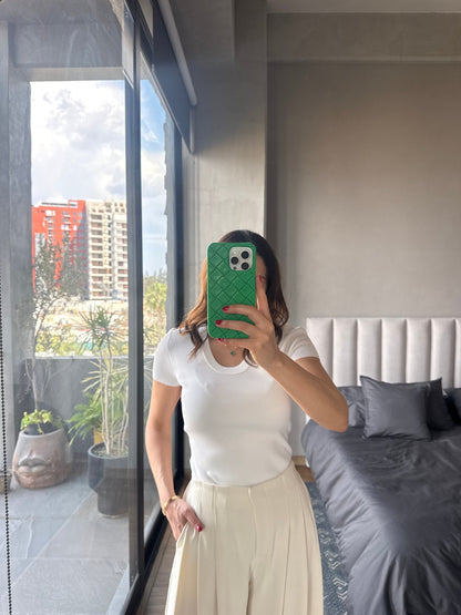 Blusa tejida blanca