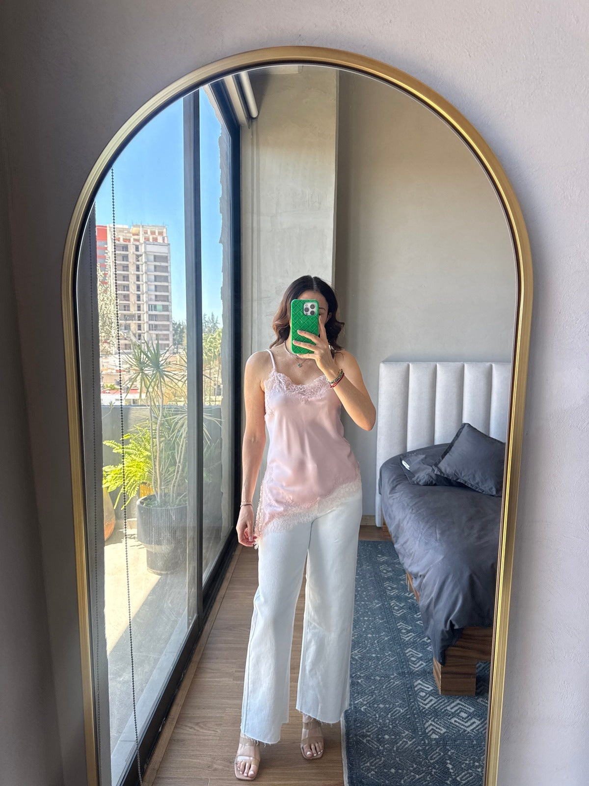 Blusa tirantes con lace pink
