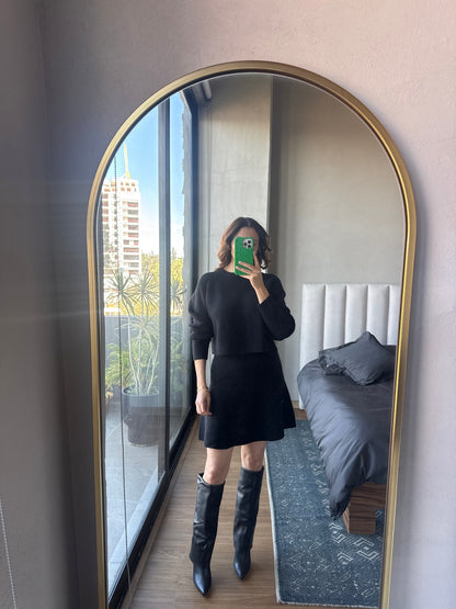 Set sweater y falda tejido negro