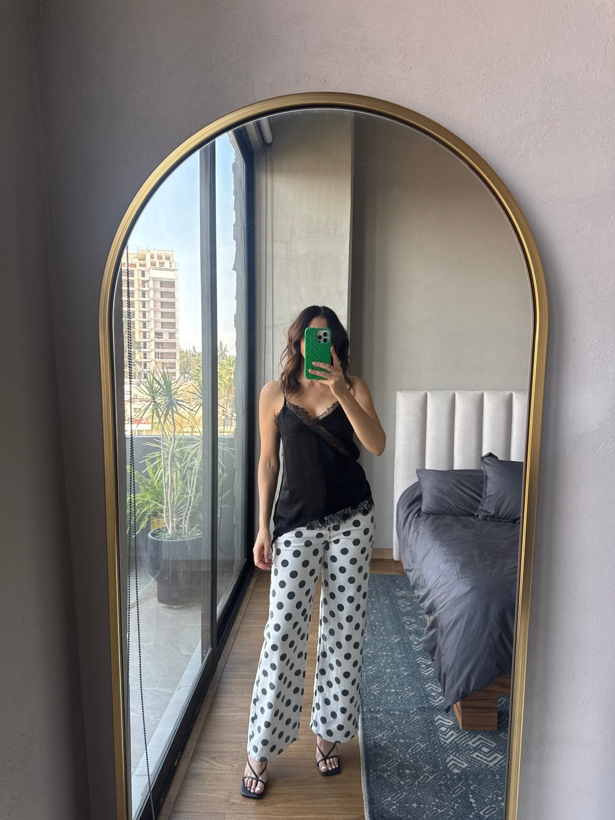 Jeans blancos con lunares