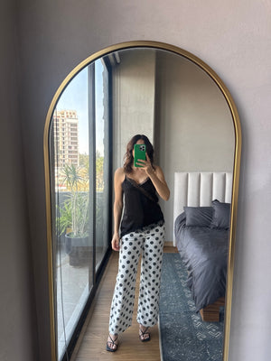 Jeans blancos con lunares
