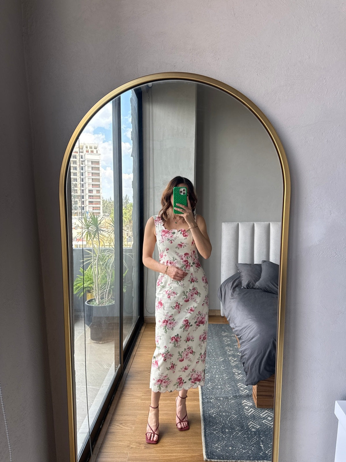 Vestido midi flores