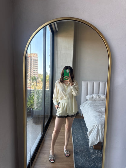 Set blusa y short con lace butter yellow