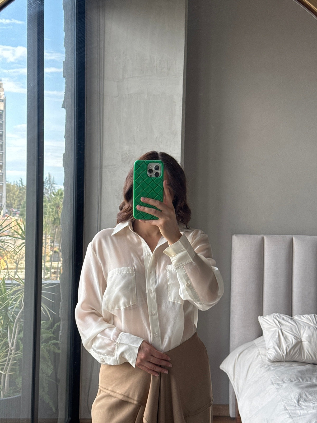 Blusa organza crema