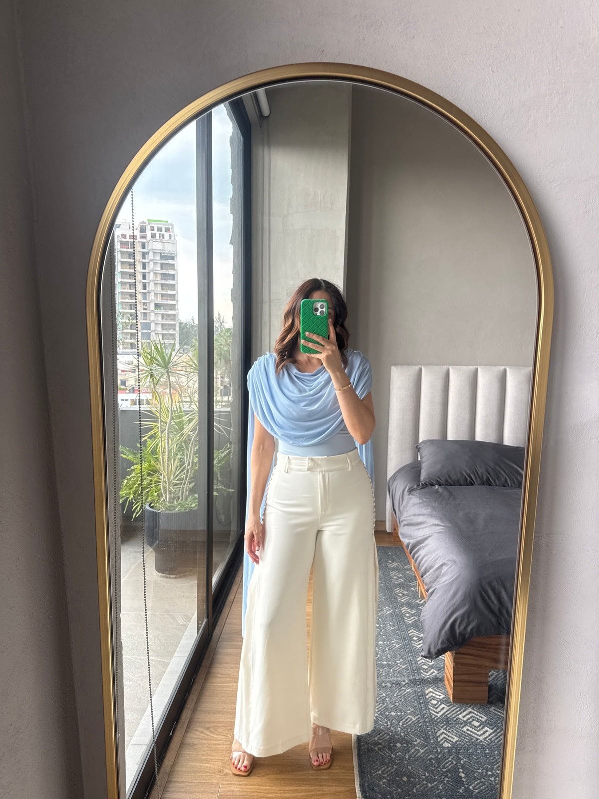 Body con capa mesh baby blue