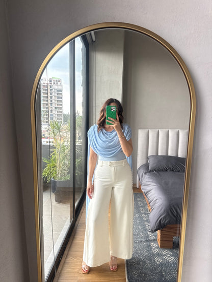 Body con capa mesh baby blue