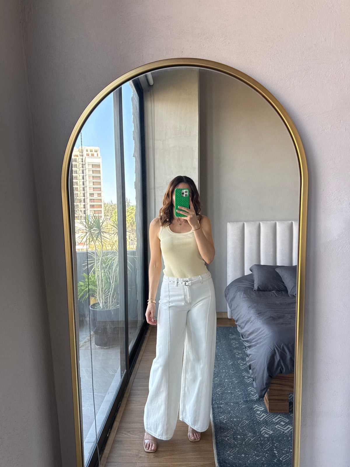 Tank top aplicaciones amarillo