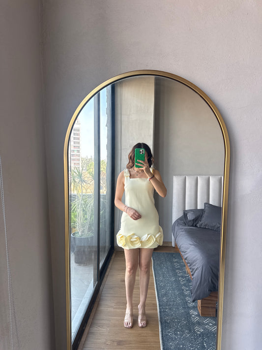 Vestido tirantes y flores butter yellow