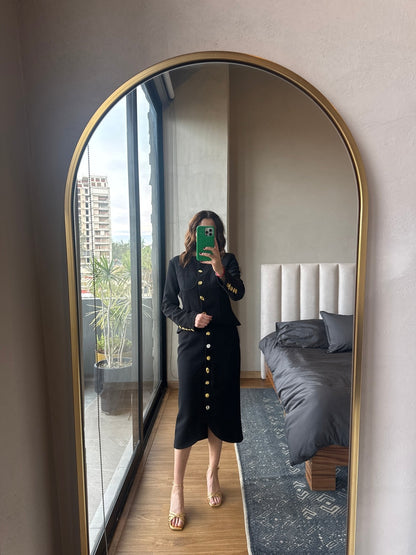 Set blazer y falda negro dupe S