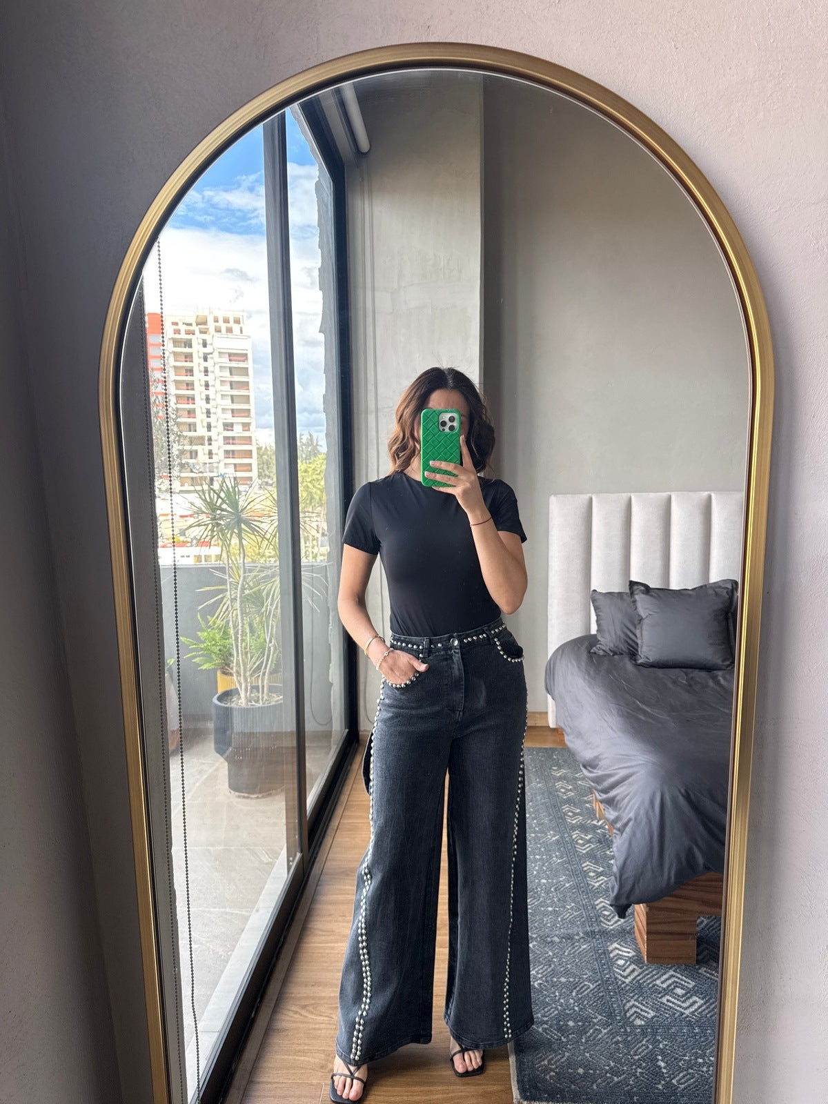 Body manga corta negro