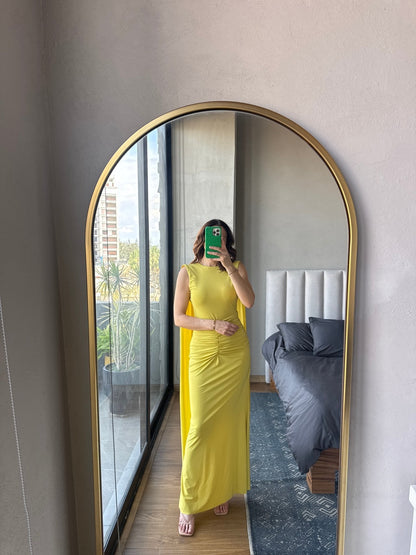Vestido maxi limón