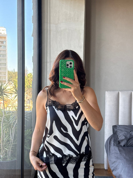 Blusa tirantes con lace zebra