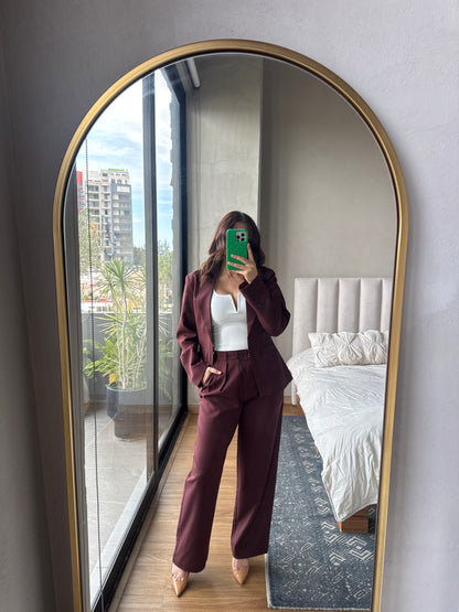 Set blazer y pantalón tinto