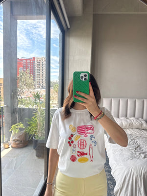 Tshirt blanca print