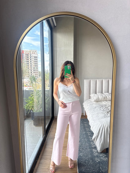 Jeans wide leg pink