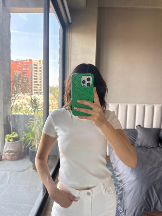 Tshirt tejida off white