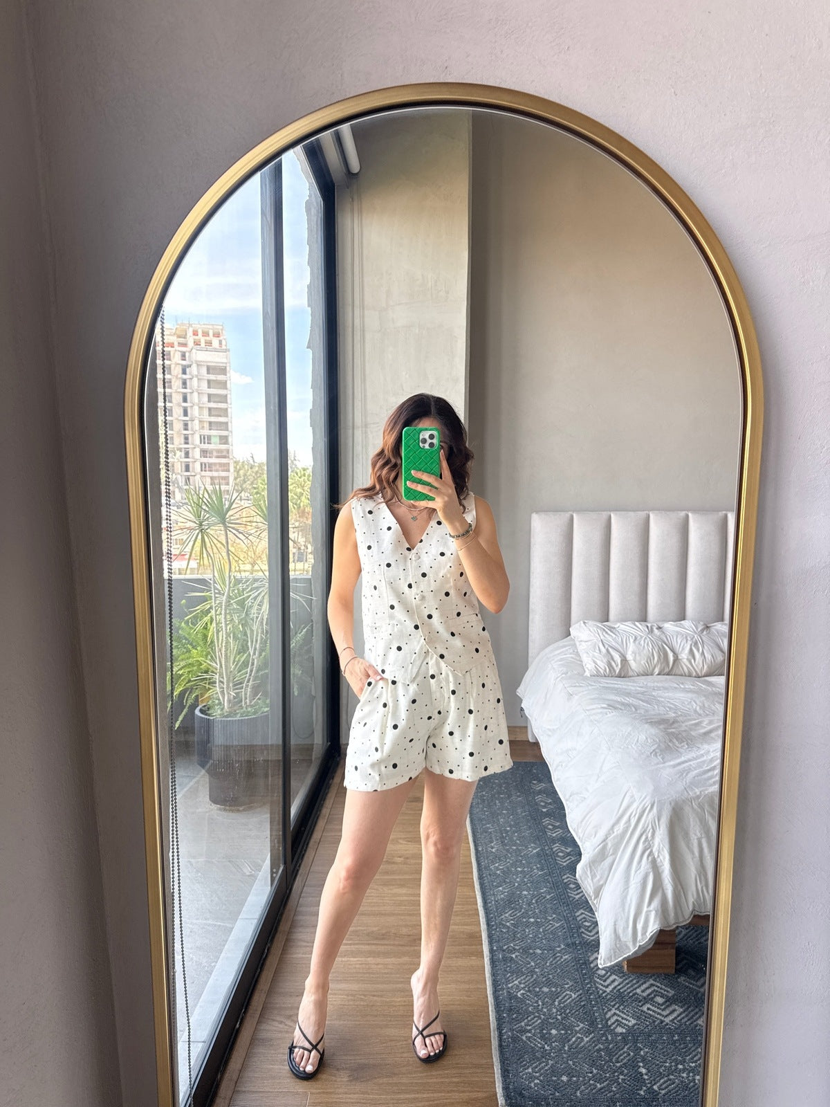 Set chaleco y short lunares