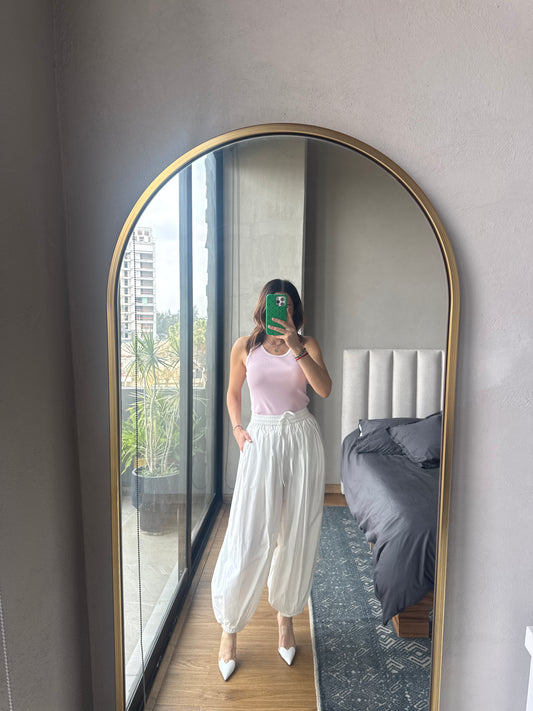 Pantalón globo blanco