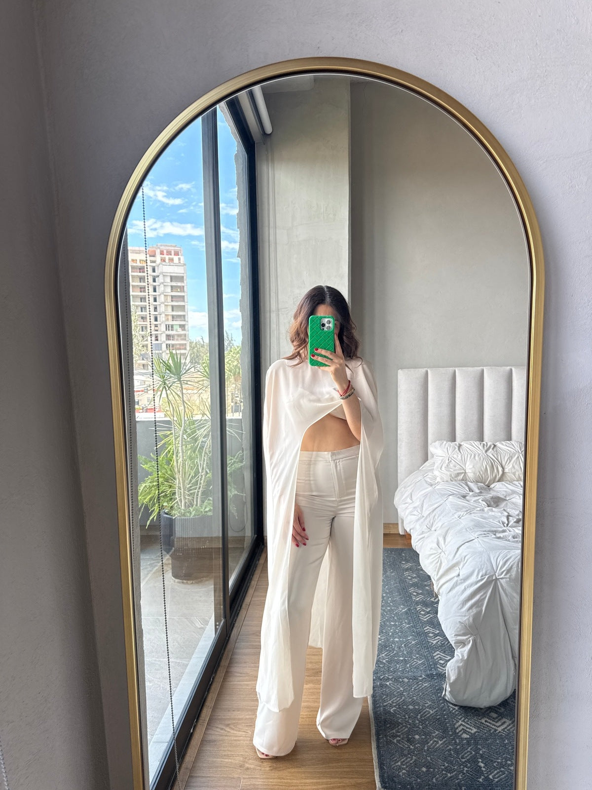 Set blusa y capa pantalón avena