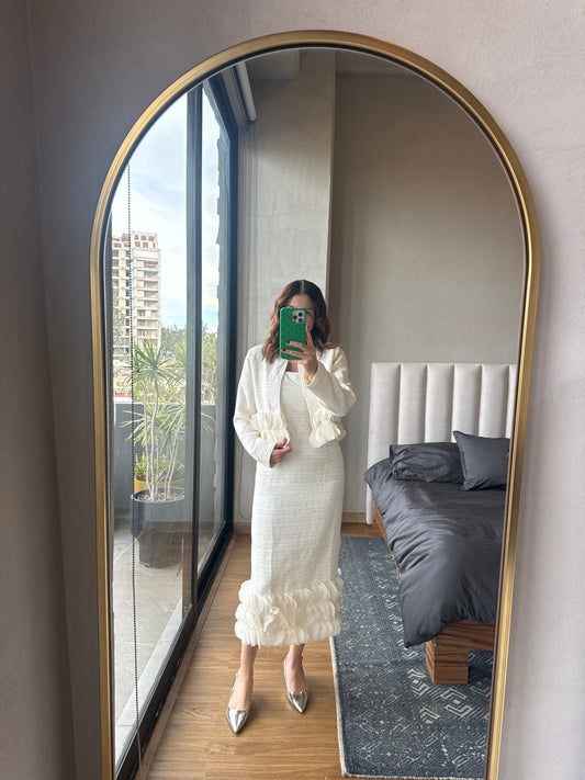 Saco corto tweed pétalos