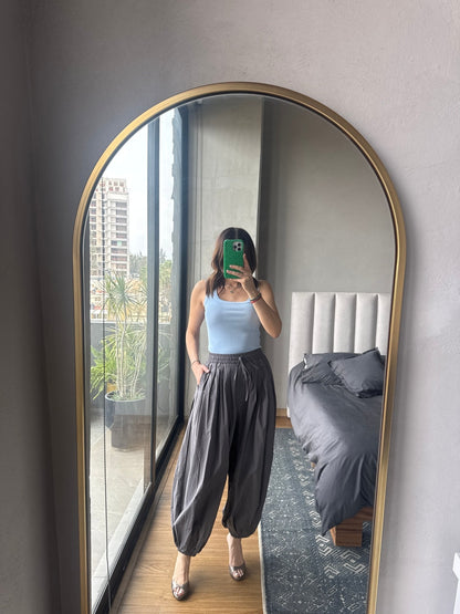 Pantalón globo gris