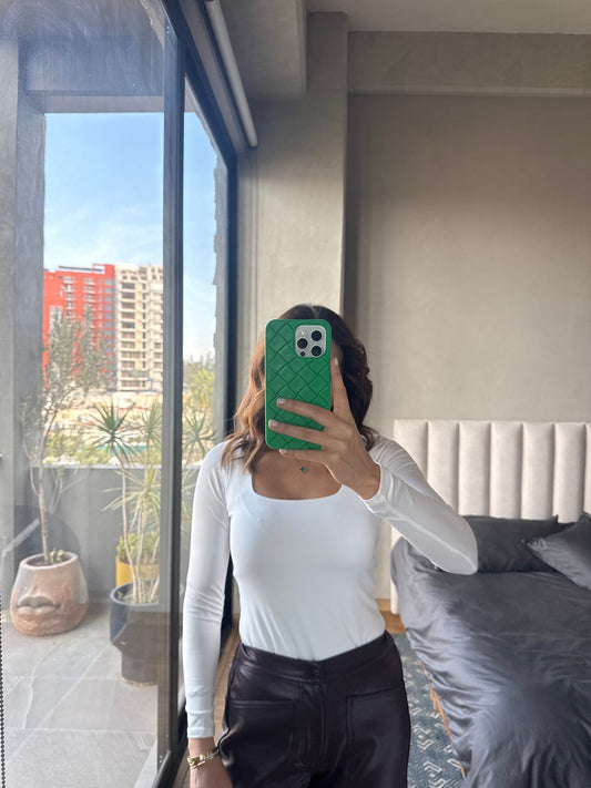 Body cuello cuadrado blanco