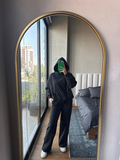 Set pants lunares negros