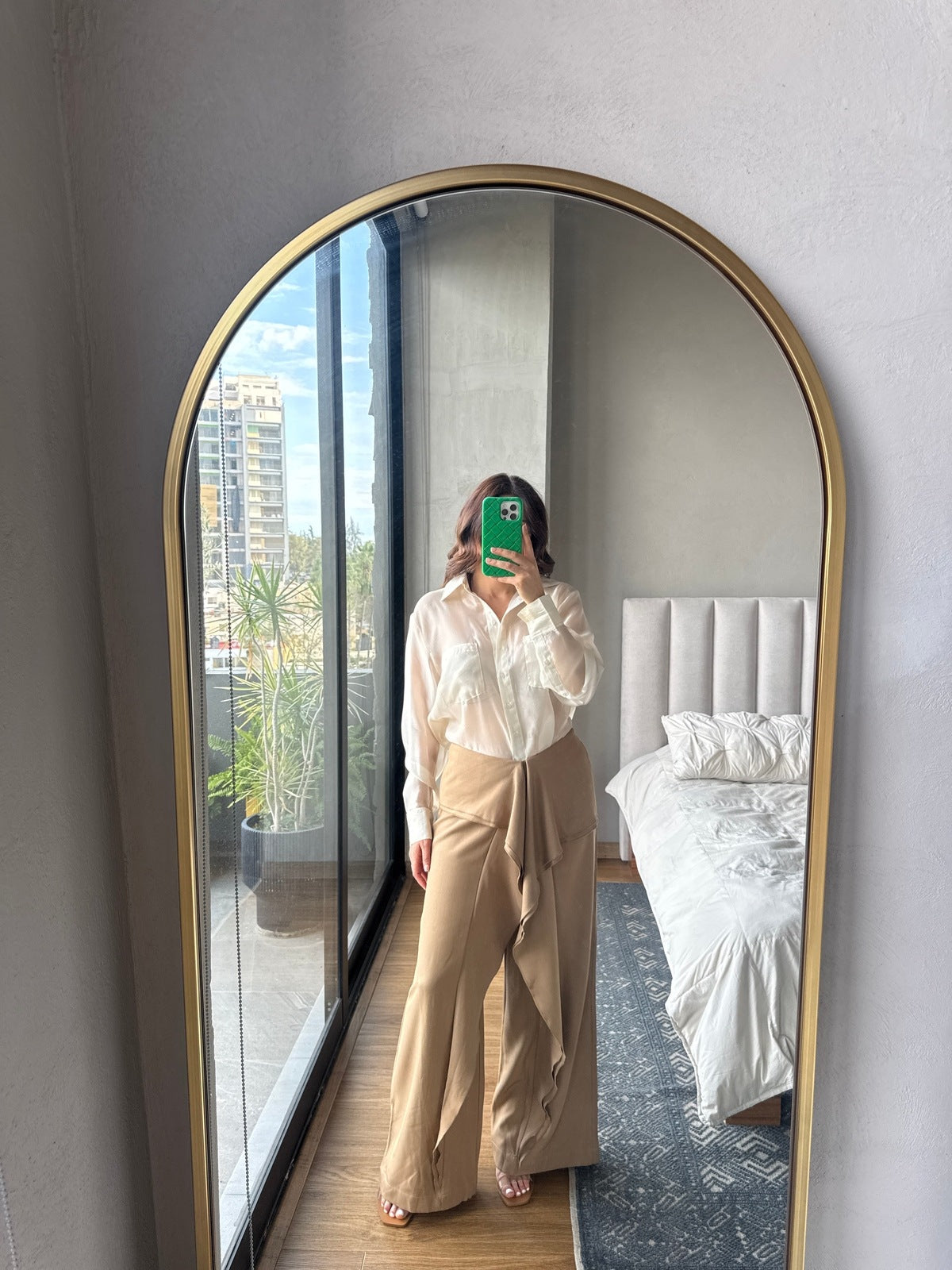 Blusa organza crema