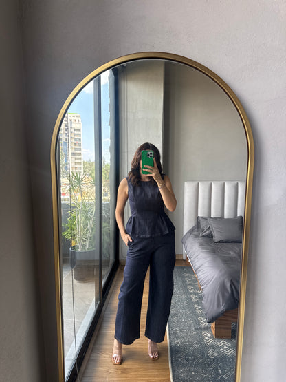 Set blusa y pantalón denim denim oscuro