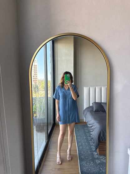 Vestido denim corto bolsa