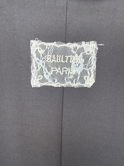 Blazer con detalle lace negro