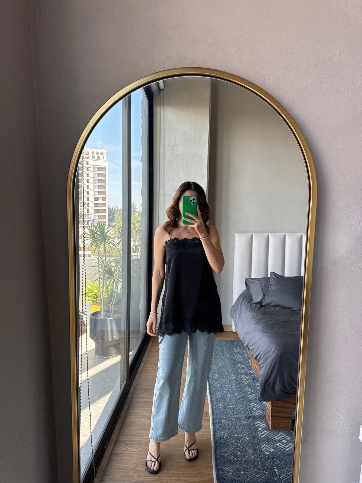 Blusa tirantes lace negra