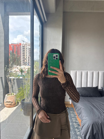 Body lace manga larga cafe