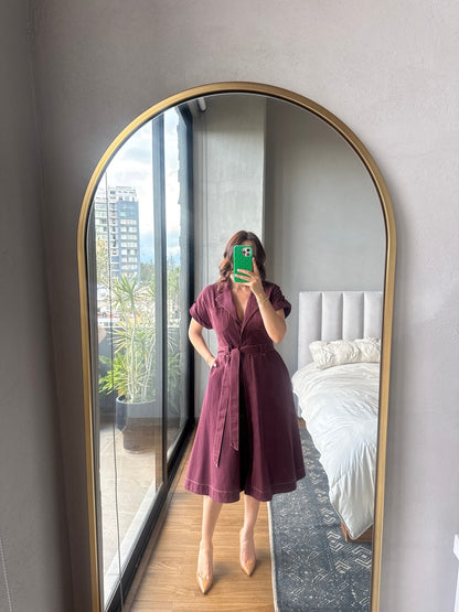 Vestido midi tinto