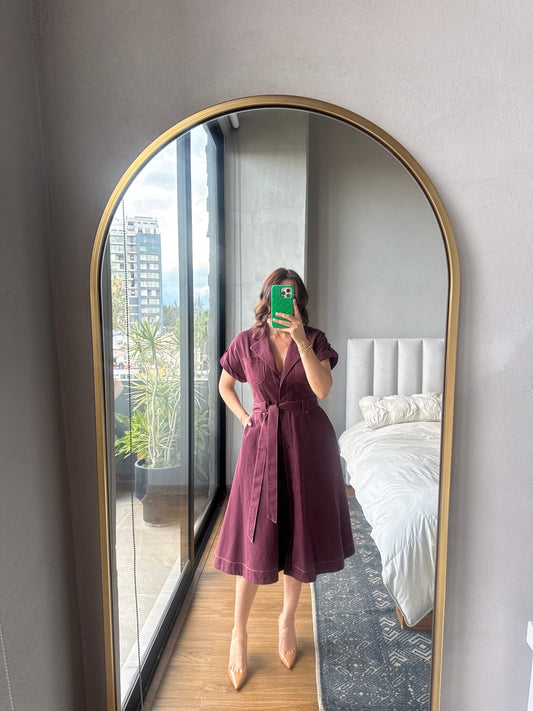 Vestido midi tinto