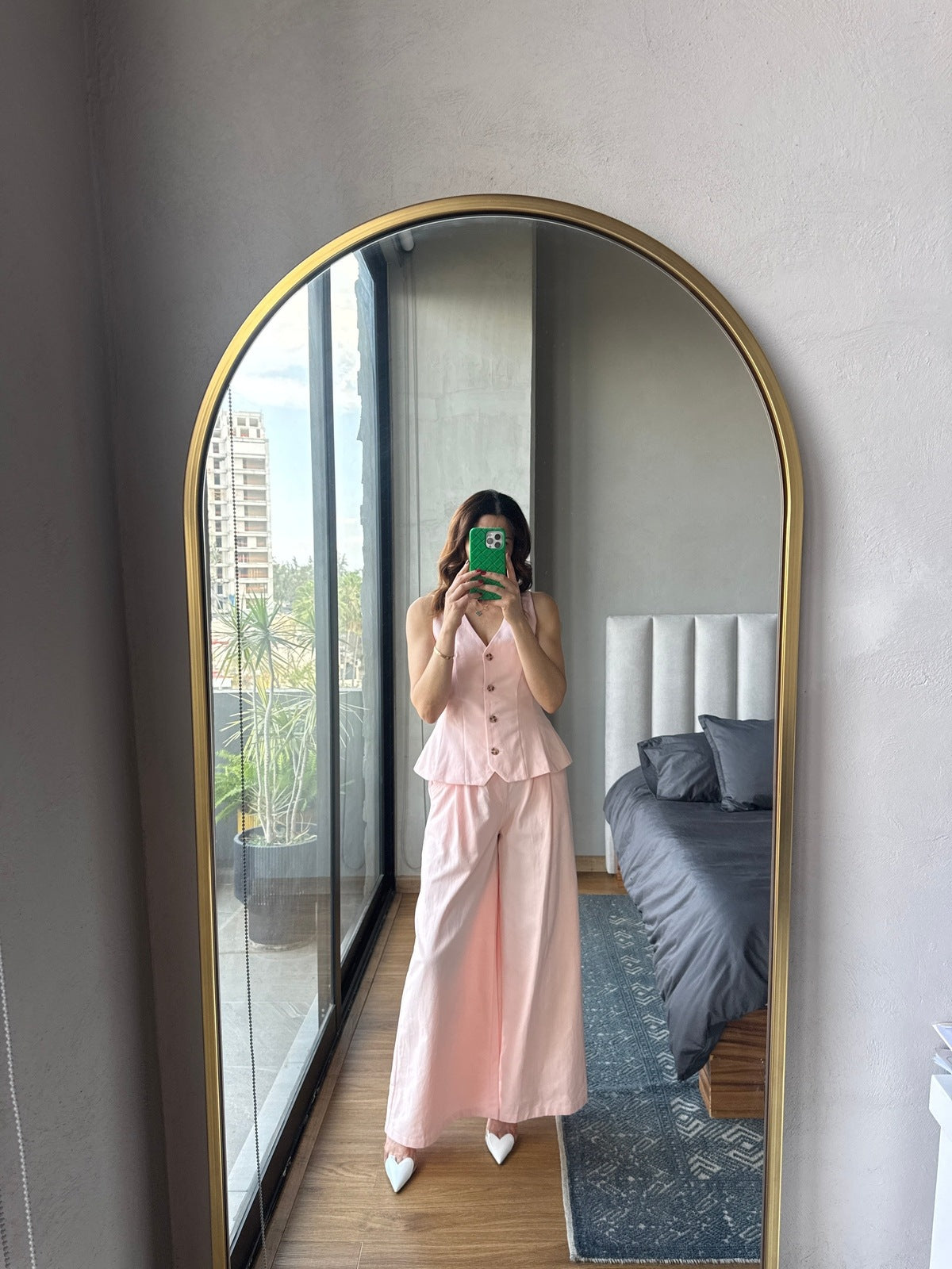 Set chaleco y pantalón rosa