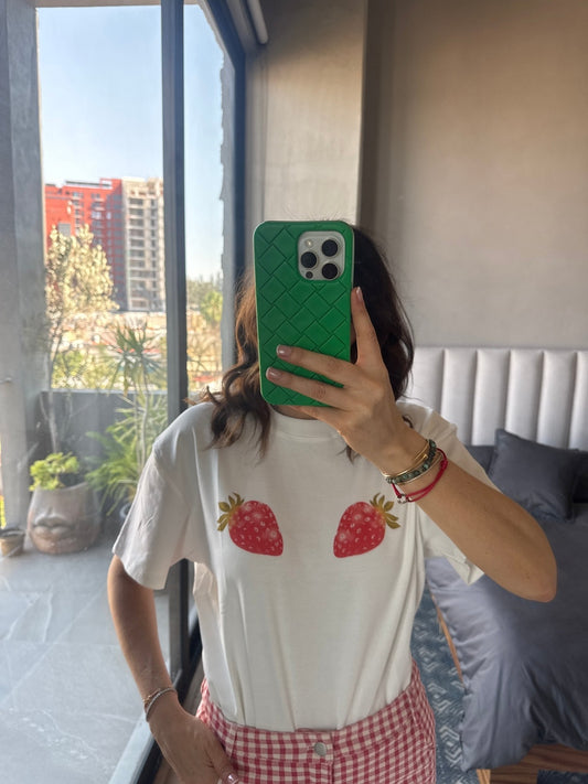 Tshirt fresas blanca