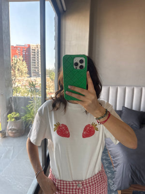 Tshirt fresas blanca